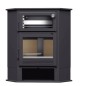 Estufa de leña rincón leñero y horno cerrado en inox CH-8 R - FM Calefacción