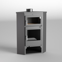 Estufa de leña rincón con horno envolvente M-105 H - FM Calefacción