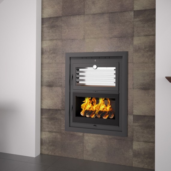 Estufa de leña insertable con horno HLI-200 F - FM Calefacción Estufa de leña insertable con horno HLI-200 F - FM Calefacción