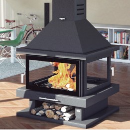 Chimenea de leña central 4 caras C-204 K - FM Calefacción 1