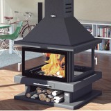 Chimenea de leña central 4 caras C-204 K - FM Calefacción 1