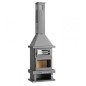 Chimenea metálica frontal con horno inox y bandeja de 50 cm C-300 H - FM Calefacción