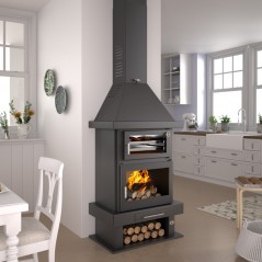 Chimenea de leña con horno C-300 H - FM Calefacción