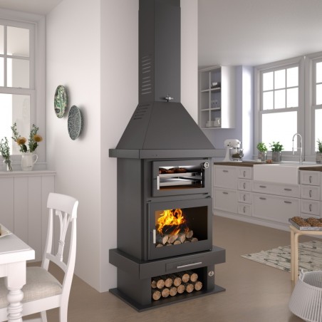 Chimenea de leña con horno C-300 H - FM Calefacción