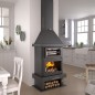 Chimenea metálica frontal con horno inox y bandeja de 50 cm C-300 H - FM Calefacción