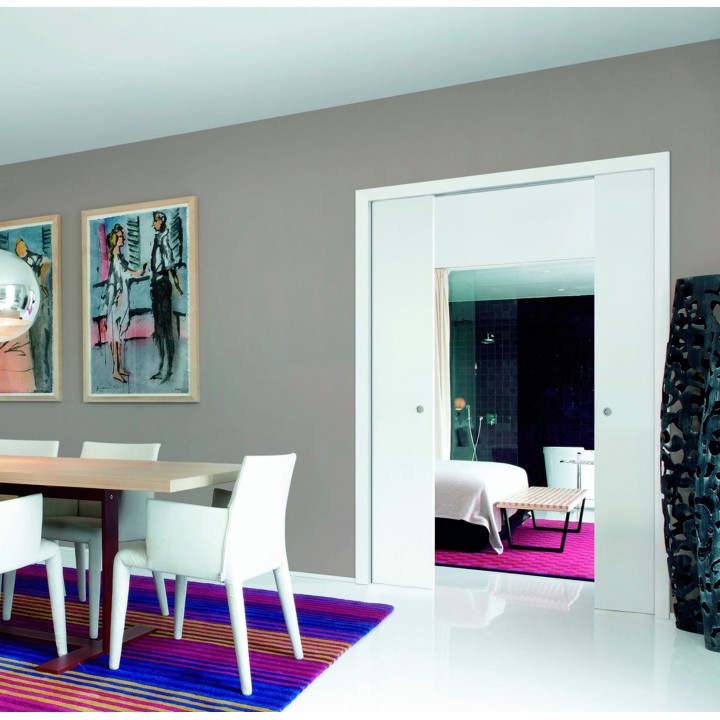 Armazón-premarco para puerta corredera ORCHIDEA YESO doble 2
