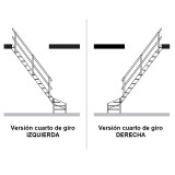 Escalera recta de madera NORMANDIA cuarto de giro - Maydisa 3