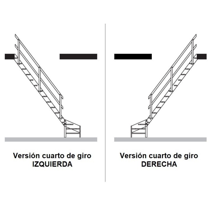 Escalera recta de madera NORMANDIA cuarto de giro - Maydisa 3