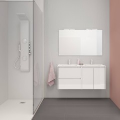 Mueble baño suspendido SANSA 2 cajones 2 puertas lavabo enzo - Royo Group