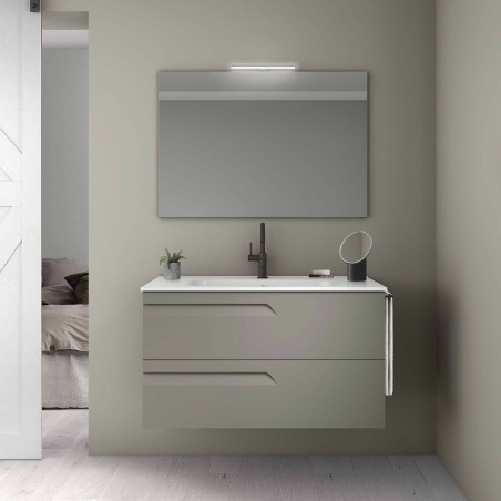 Mueble baño suspendido VITALE 2 cajones lavabo Spirit fondo reducido - Royo Group