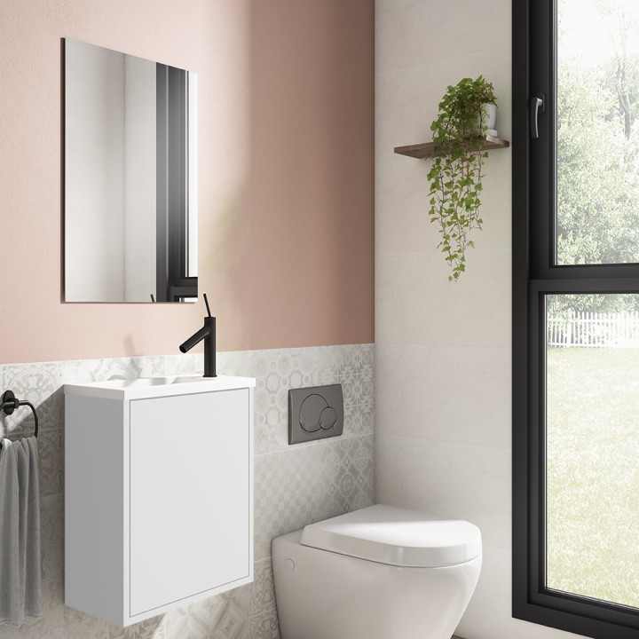 Mueble baño suspendido LOFT con lavabo y espejo - Visobath 2