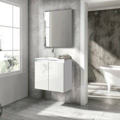 Mueble baño suspendido BOX 2P con lavabo integrado  - Visobath