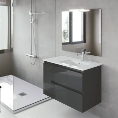 Mueble baño suspendido BOX 2C1P con lavabo integrado - Visobath
