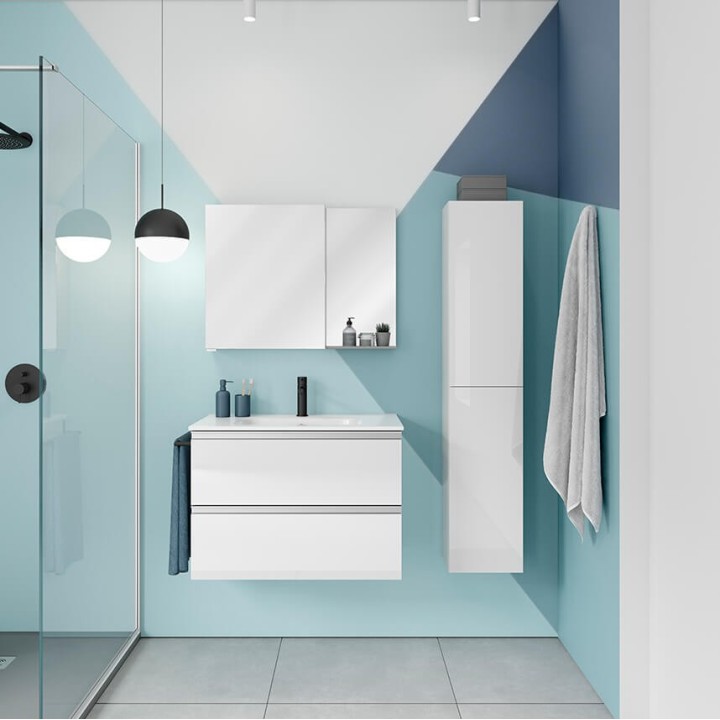 Mueble baño suspendido VIDA COMPACT con lavabo integrado - Royo Group 2