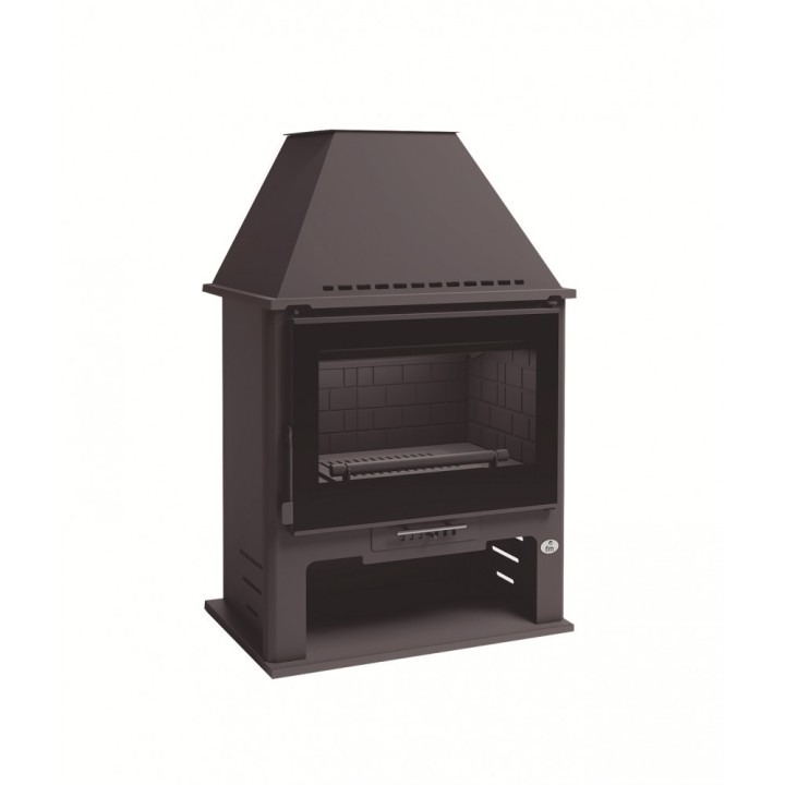 Estufa de leña canalizable con campana y ventilador tangencial M-300 TFK - FM Calefacción 2