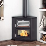Estufa de leña rincón con horno HL-200 RF - FM Calefacción 1