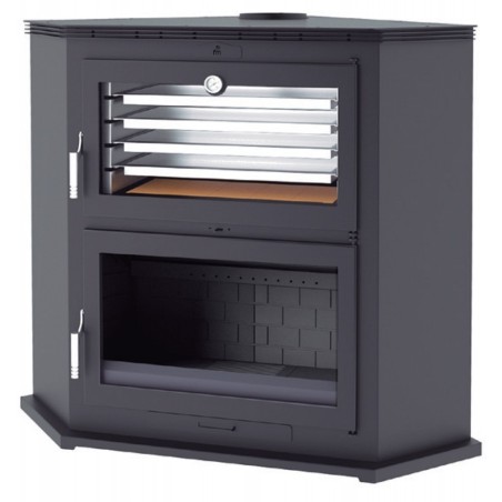 Estufa de leña rincón con horno HL-200 RF - FM Calefacción