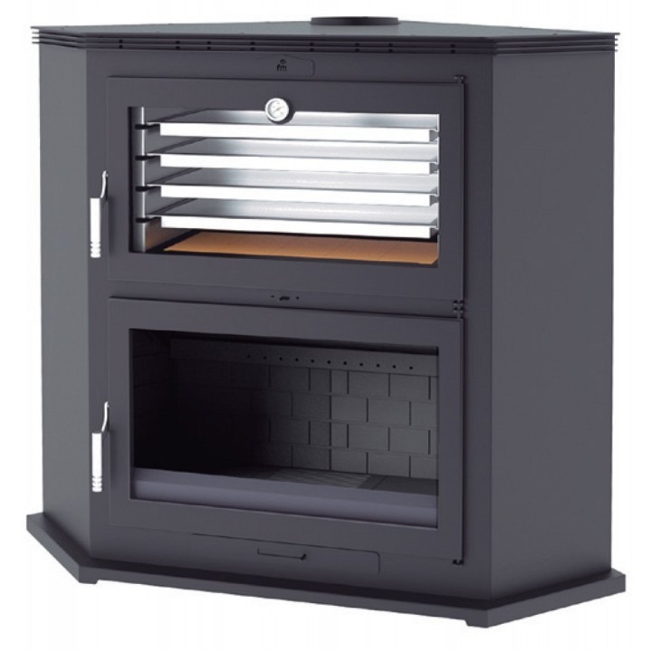 Estufa de leña rincón con horno HL-200 RF - FM Calefacción 2