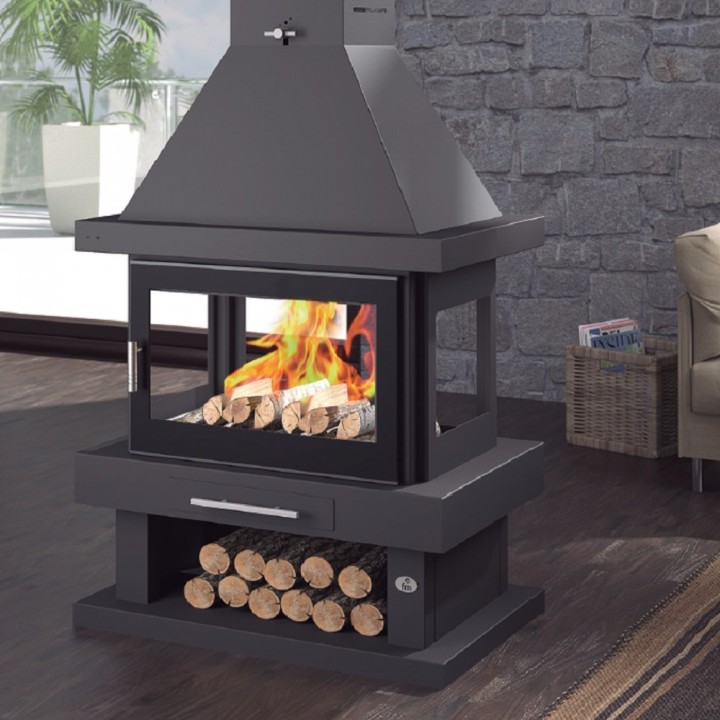 Chimenea de leña central C-104 K - FM Calefacción 2