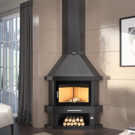 Chimenea de leña rincón C-200 RK - FM Calefacción
