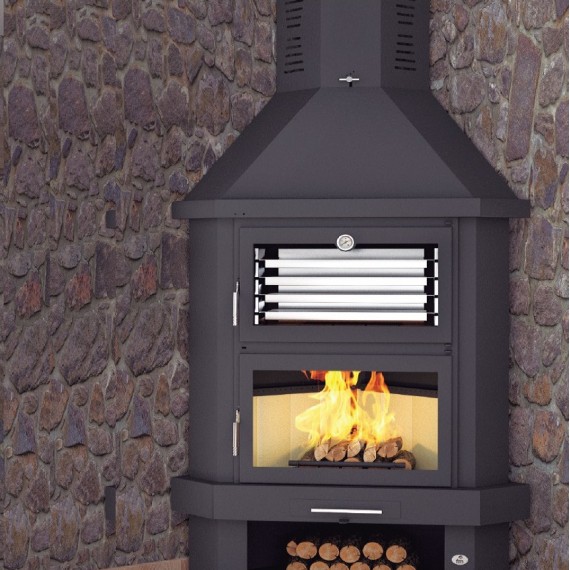 Chimenea metálica rincón horno C-200 RH - FM Calefacción