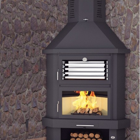 Chimenea de leña con horno C-200 RH - FM Calefacción