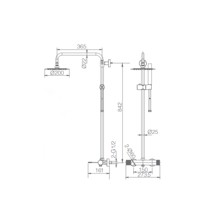 Conjunto monomando ducha LINE cromo - BDD038