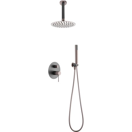 Kit monomando ducha empotrado 2-vías TOP gris mate/champagne - GPQ038/GC - Imex