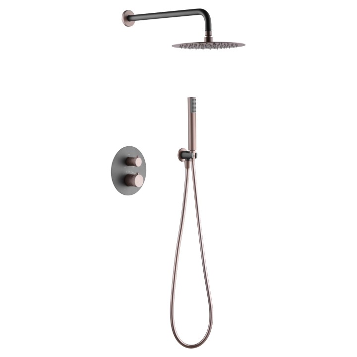 Kit termostático ducha empotrado 2-vías LINE gris mate/champagne - GTD038/GC 1