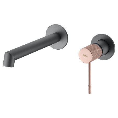 Monomando lavabo empotrado LINE gris mate/champagne - GLD038/GC - Imex