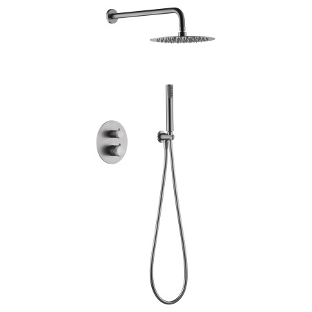 Kit termostático ducha empotrado 2-vías LINE niquel cepillado - GTD038/NQ - Imex