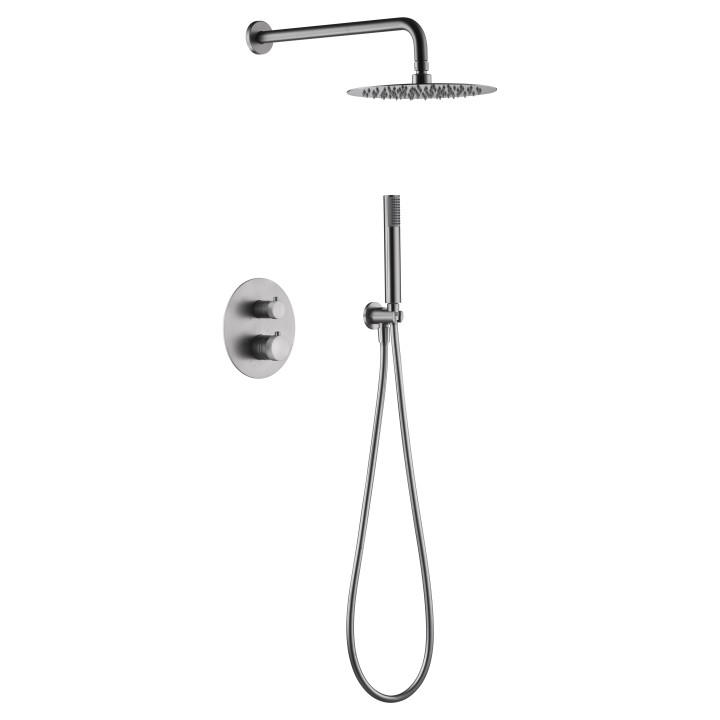 Kit termostático ducha empotrado 2-vías LINE niquel cepillado - GTD038/NQ 1