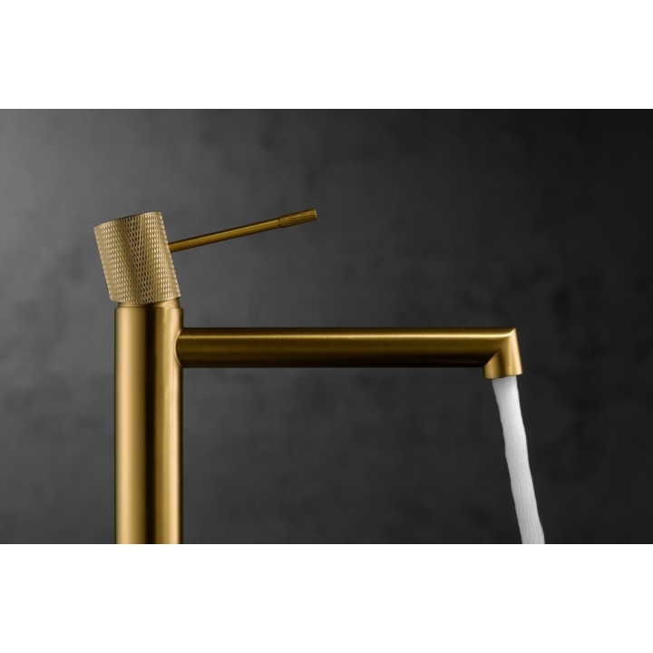 Monomando lavabo alto LINE oro cepillado - BDD038-3OC 3