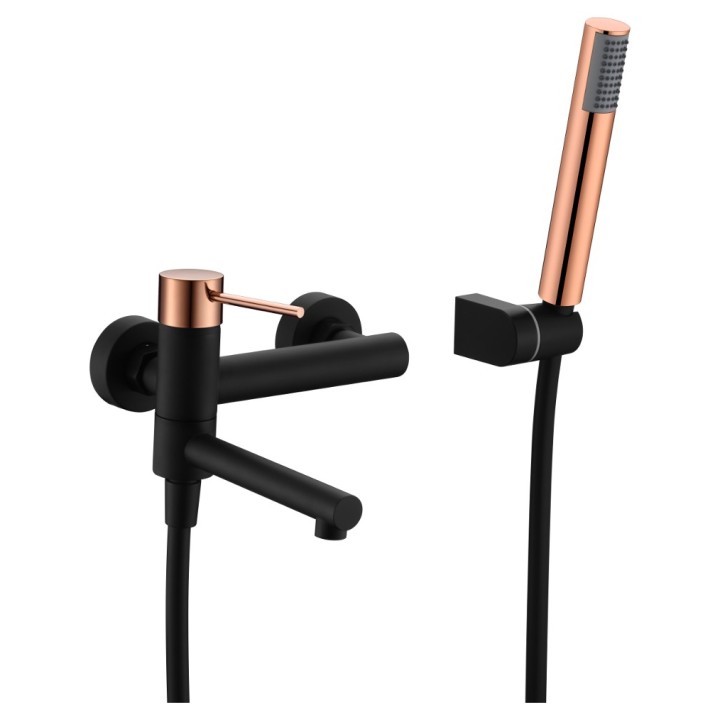 Monomando baño-ducha MILOS STICK negro oro rosa - BDYS045-4NOR