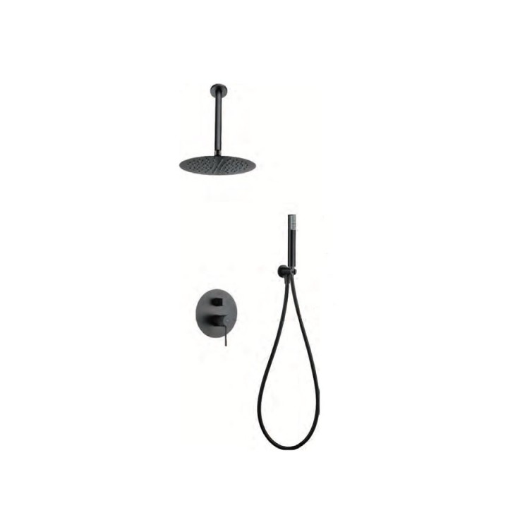 Kit monomando ducha empotrado 2-vías TOP Black Gun Metal - GPQ038/BGM 1