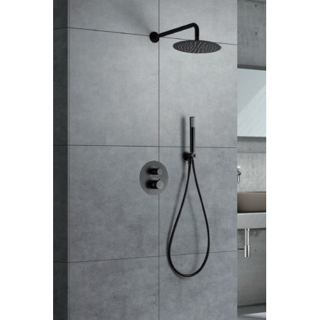 Kit termostático ducha empotrado 2-vías LINE Black Gun Metal - GTD038/BGM - Imex