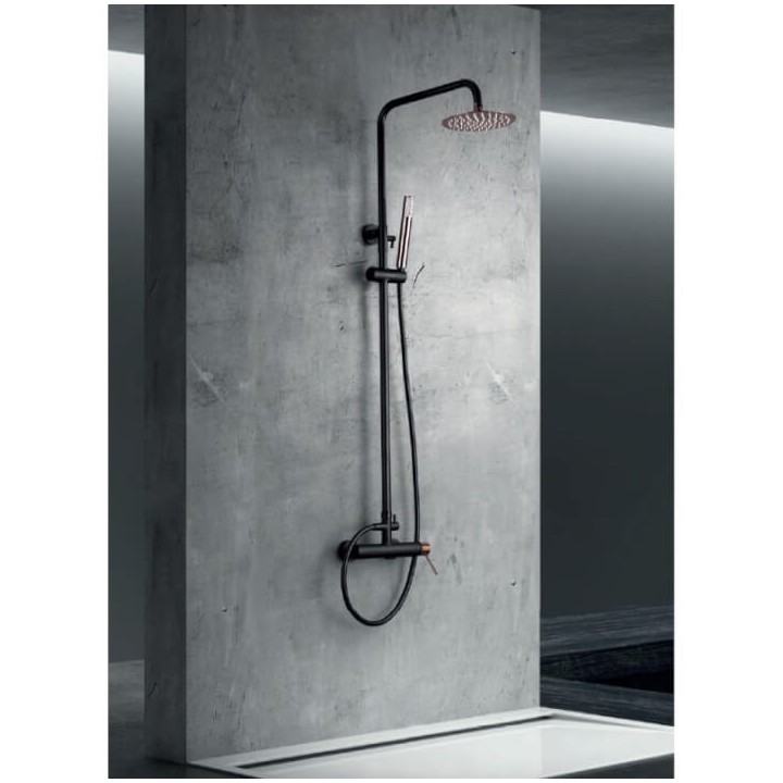 Conjunto monomando ducha MILOS STICK negro oro rosa - BDYS045/NOR 2