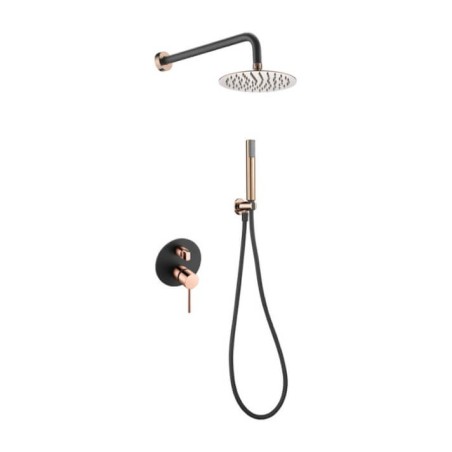 Kit monomando ducha empotrado 2-vías MILOS negro oro rosa - GPMS045/NOR - Imex