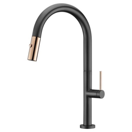 Monomando fregadero caño extraible SAMOA negro oro rosa - GCE017/NOR