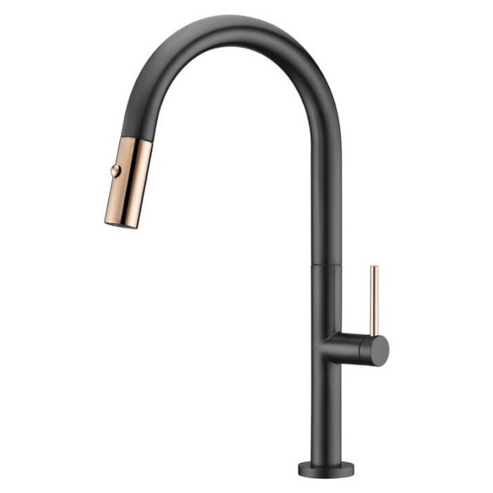 Monomando fregadero caño extraible SAMOA negro oro rosa - GCE017/NOR 1