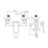 Monomando baño-ducha URAL negro mate - BDG040-4NG 2
