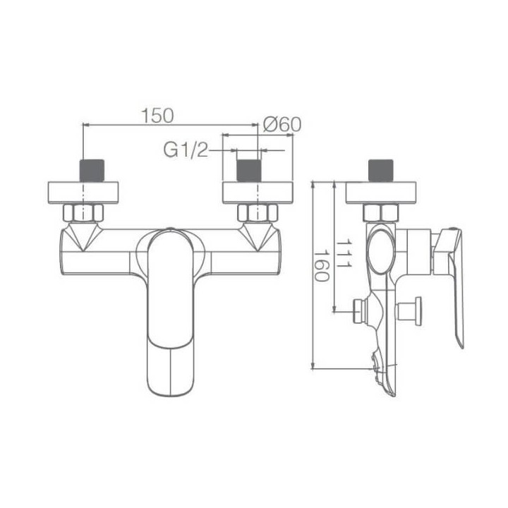 Monomando baño-ducha URAL negro mate - BDG040-4NG 2
