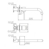 Monomando lavabo empotrado MILOS STICK negro oro rosa - GLIS045/NOR 3