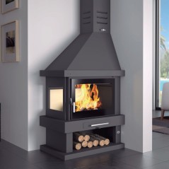 Chimenea de leña rincón C-302 DK / IK - FM Calefacción