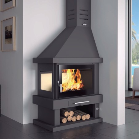 Chimenea de leña rincón C-302 DK / IK - FM Calefacción