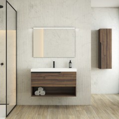 Mueble baño suspendido ELEVEN 1C + Hueco con lavabo integrado - Visobath
