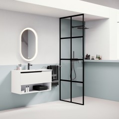 Mueble baño suspendido ELEVEN 1C + Hueco con lavabo integrado - Visobath