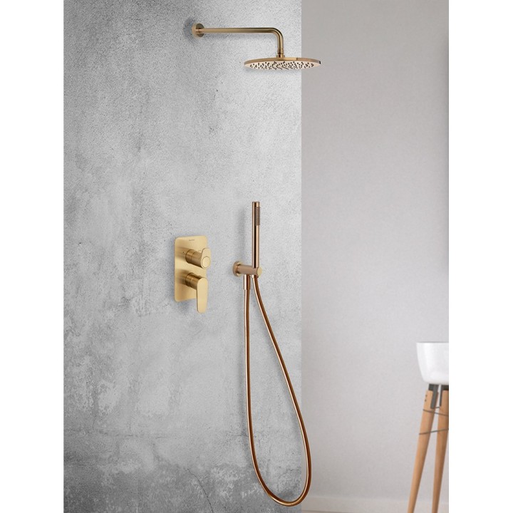 Monomando ducha empotrado 2-vías ALEXIA oro cepillado - 361502SOC 3