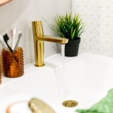 Monomando lavabo TZAR oro cepillado - 340401OC 3