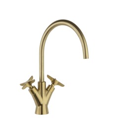 Bimando de lavabo Adagio con caño giratorio oro cepillado- 910101